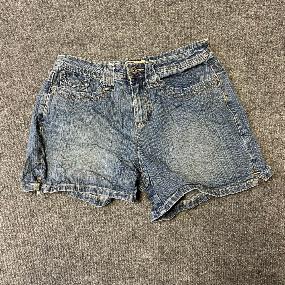 Faded Glory Denim Shorts Womens Size 4 Blue Stretch Casual Medium Wash Jean